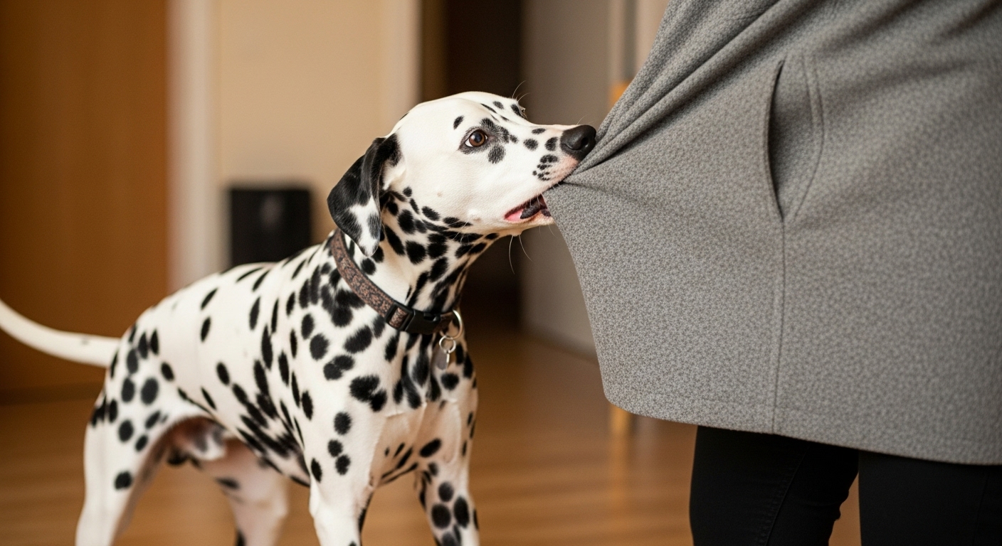飼い主の服を噛む犬の心理とは？甘えとストレスの違いを見極めてやめさせる方法を紹介！